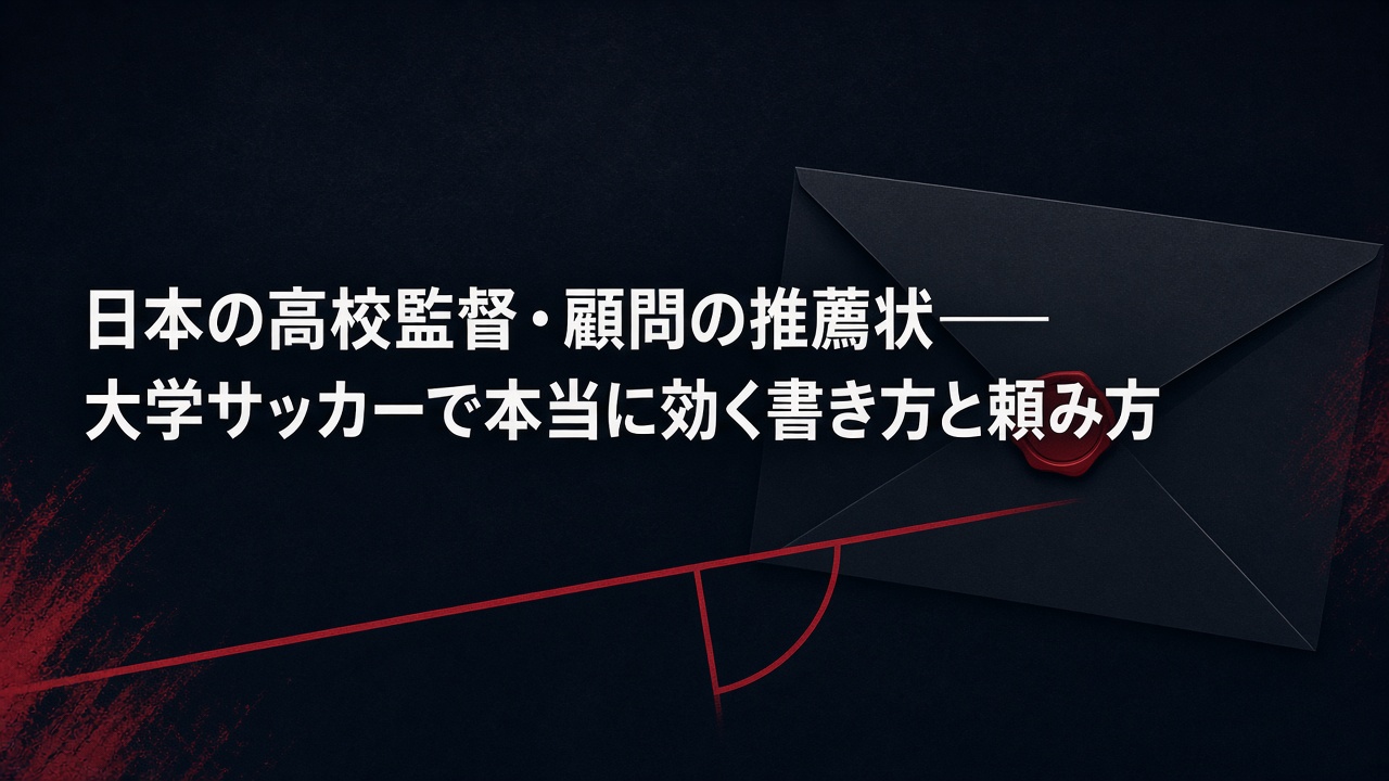 日本の高校監督・顧問の推薦状——大学サッカーで本当に効く書き方と頼み方