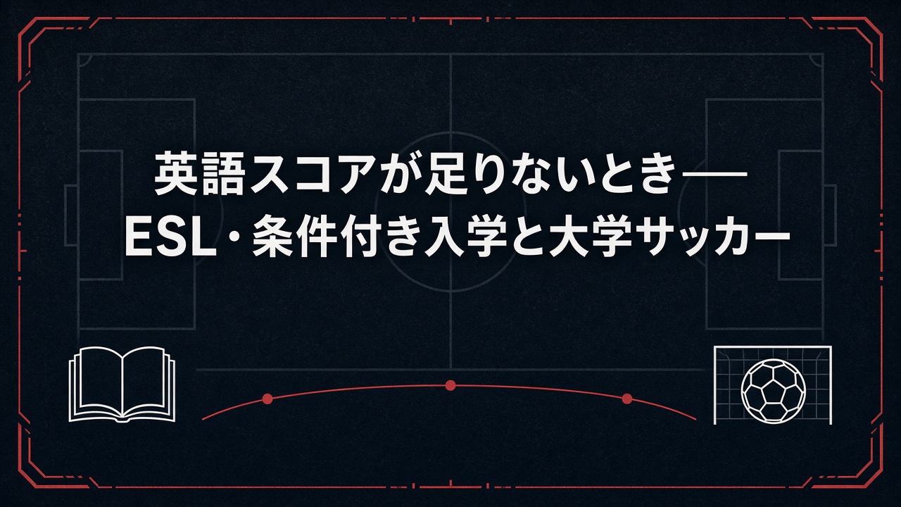 英語スコアが足りないとき——ESL・条件付き入学と大学サッカー