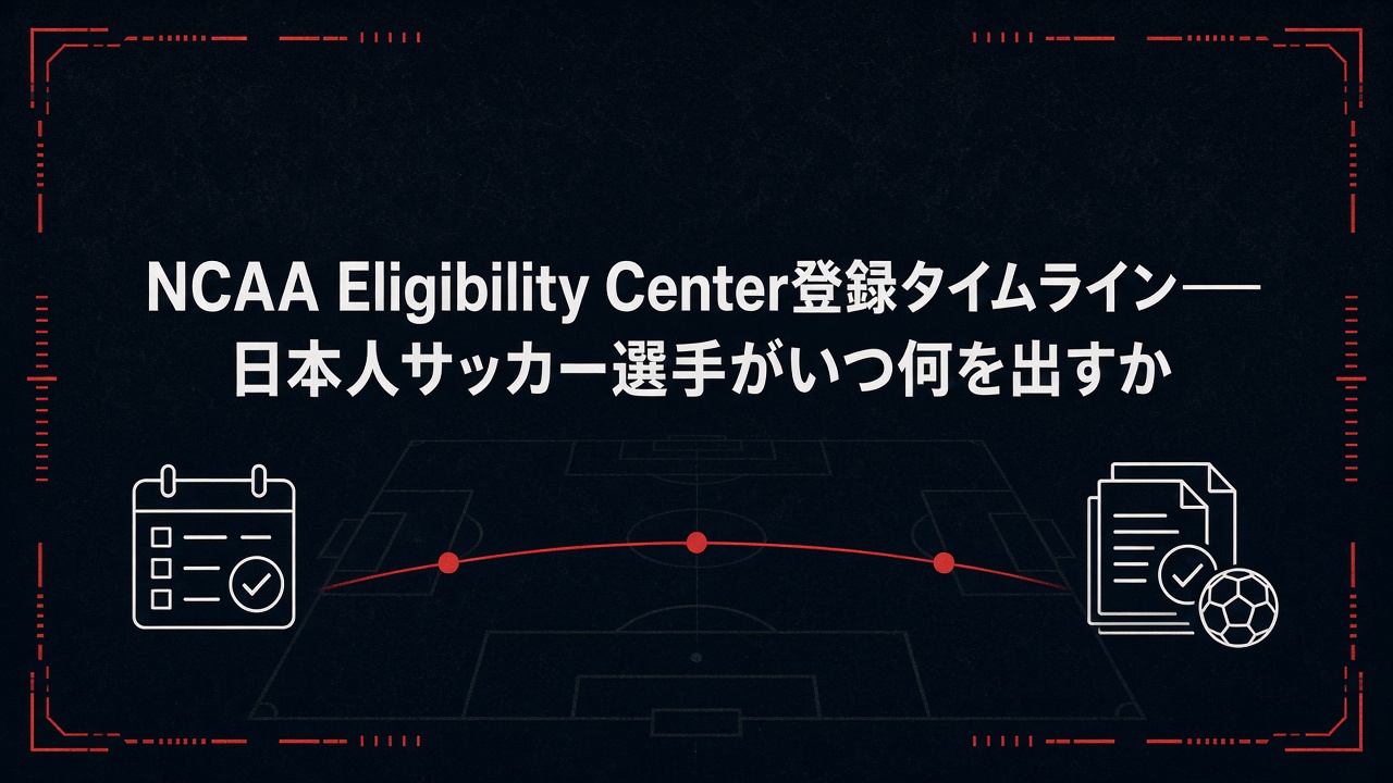 NCAA Eligibility Center登録タイムライン——日本人サッカー選手がいつ何を出すか