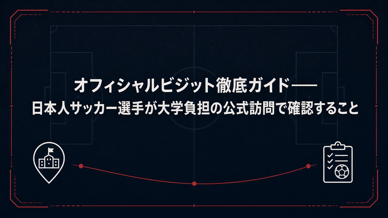オフィシャルビジット徹底ガイド——日本人サッカー選手が大学負担の公式訪問で確認すること