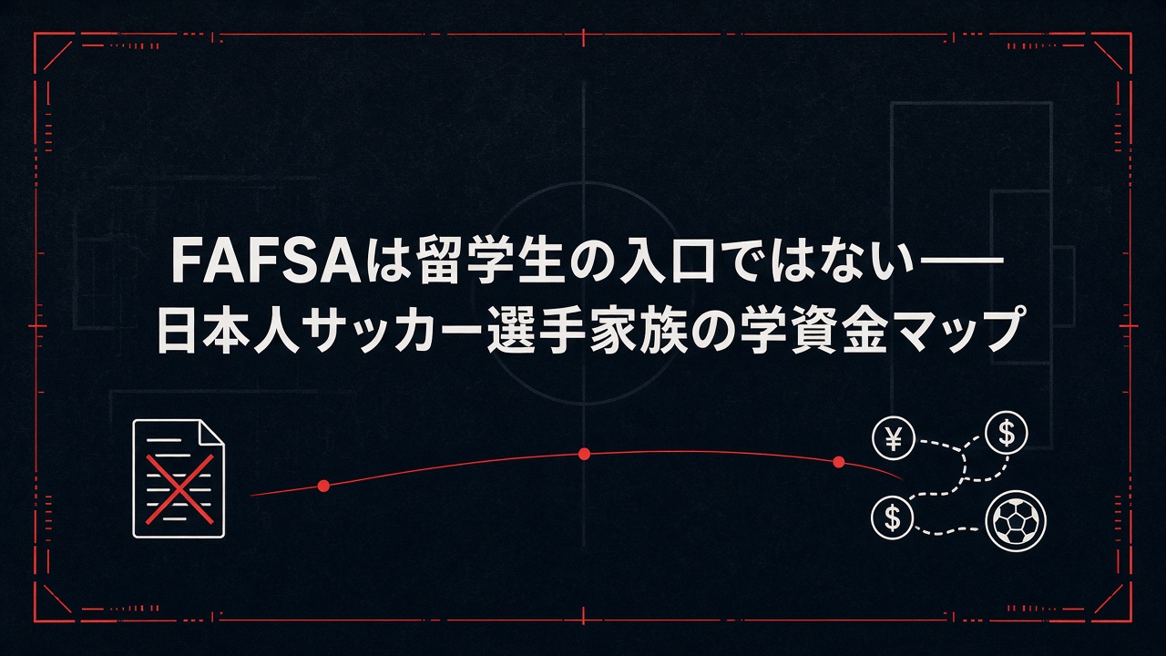FAFSAは留学生の入口ではない——日本人サッカー選手家族の学資金マップ