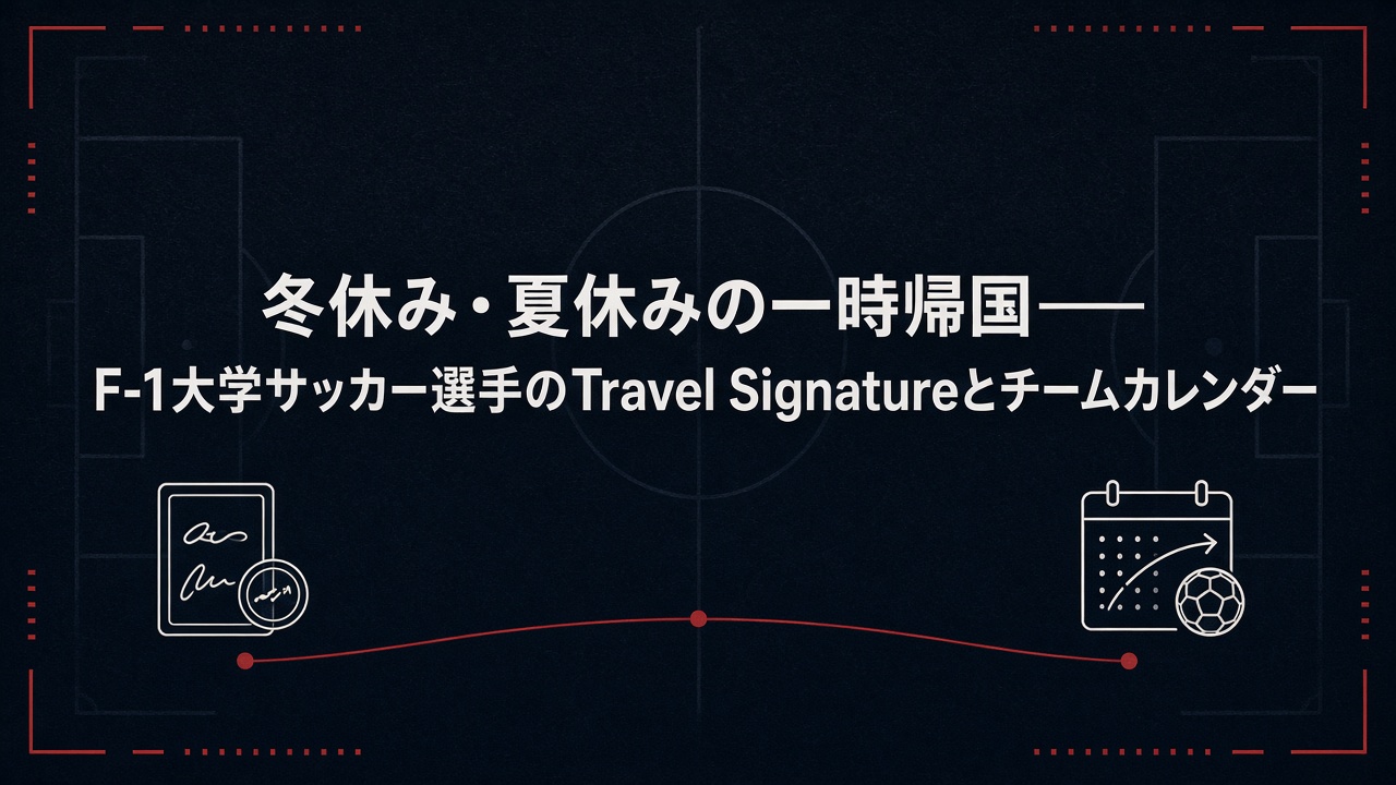 Going Home on Breaks—Travel Signatures and Team Calendars for F-1 College Soccer Athletes